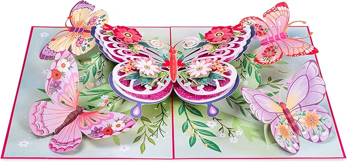 Paper Love 3D Pop Up Card, Jumbo Displayable Art, Gift for Birthday, Wedding, Anniversary, Mothers Day, Get Well, All Occasion - 10" x 14" Cover - Includes Envelope and Note Card