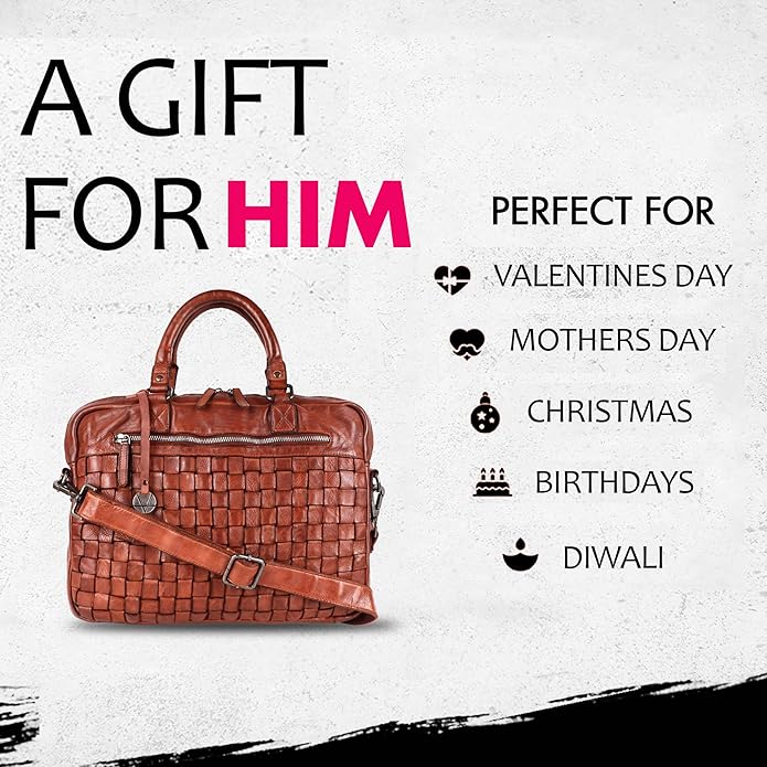 Genuine Leather Laptop Bag For Men 15 Inch, Messenger Bag For Women