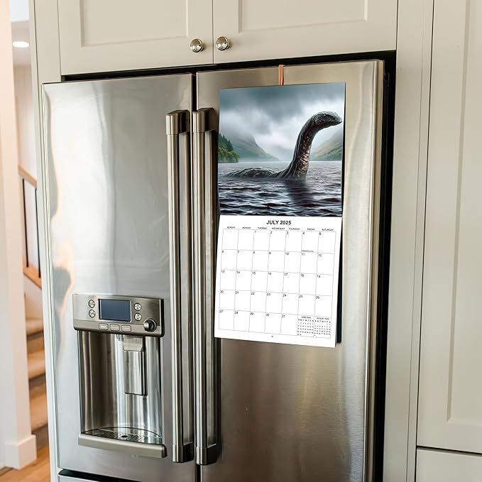 2025 Cryptids Monthly Wall Calendar - Illustrations of Bigfoot, Loch Ness Monster and Other Cryptids | 12" x 24" | Thick Sturdy Paper | Cryptozoology Calendar 2024-2025