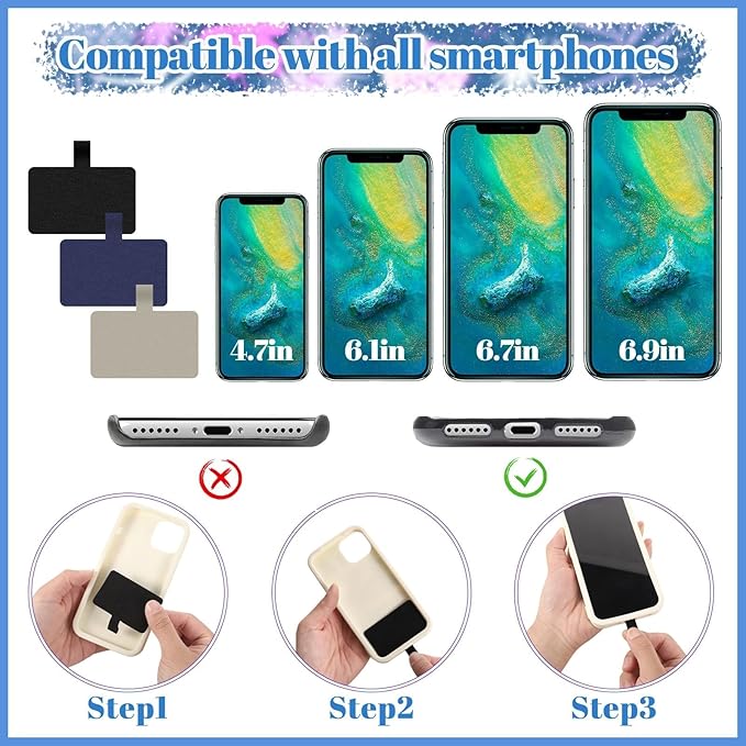 BESARME 3 Pack Retractable Cruise Lanyards, Adjustable Lanyards for Cruise Ship Cards with Badge Reel Holder, 6 Pack Waterproof ID Badge Holder and 3 Pack Phone Tether Tab, Style B