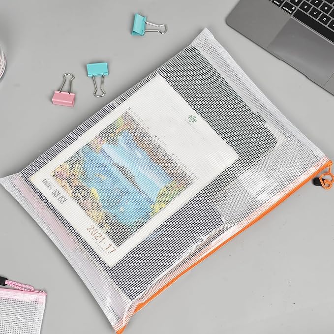 Zipper Pouch,Puzzle Bag,A3 Size Extra Large Zipper Bags,12pcs Waterproof Zipper Pouches for Puzzle Board Game Storage,for Travel,Office and Home Organize.