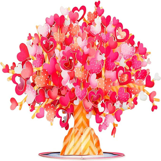 Paper Love 3D Heart Tree Pop Up Card, With Detachable Popup Keepsake, Gift for Birthday, Anniversary, All Occasion - Oversized 10" x 7" Cover - Includes Envelope and Note Tag