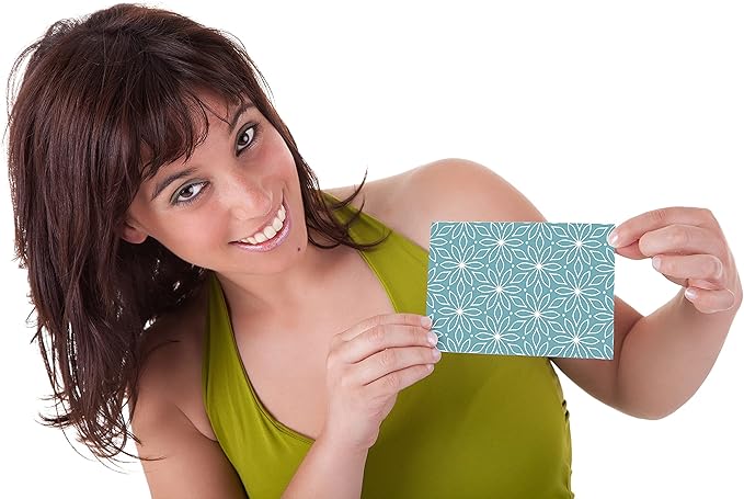 Better Office Products 100-Pack All Occasion Greeting Cards, Assorted Blank Note Cards, 4 x 6 inch, 6 Blue Hue Floral Designs, Blank Inside, with Envelopes, 100 Pack