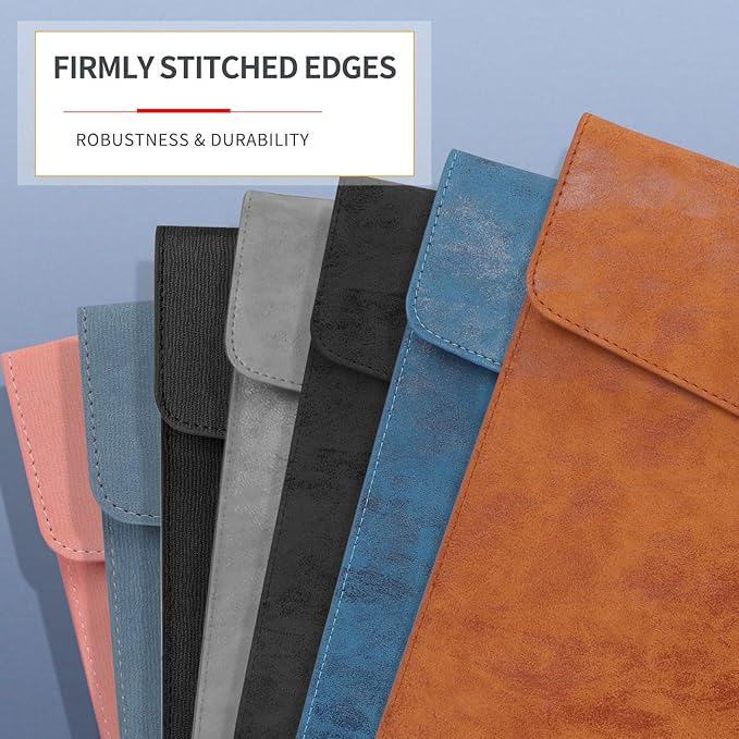 Toplive Document File Folder, Waterproof Thin PU Leather A4 Envelope Folder File Document Organizer Storage Case, Filing Envelope Folder with Magnetic Closure, Blue