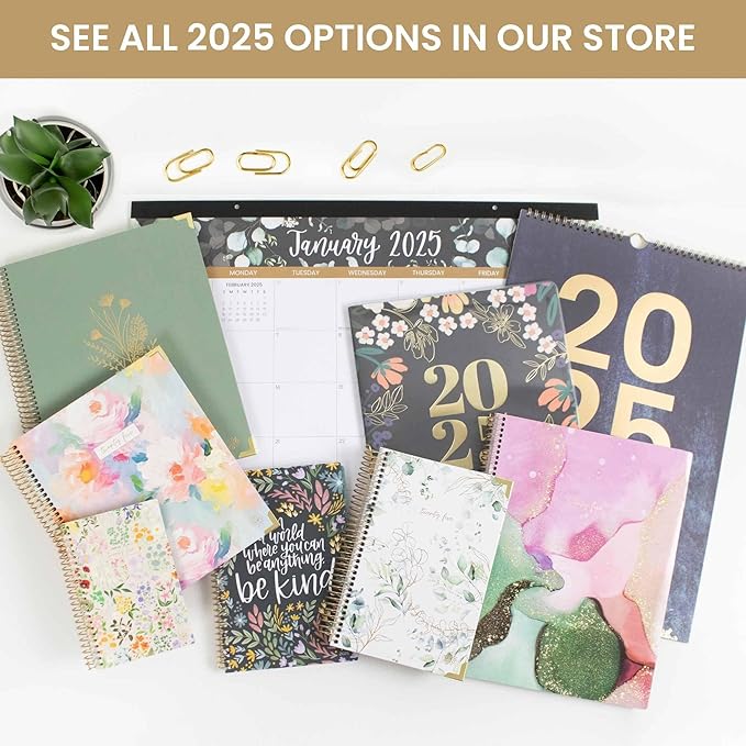 bloom daily planners 2025 Desk Calendar - 21" x 16" Large Monthly Organizer Pad with Stickers (January 2025 - December 2025) Desktop Blotter - Vintage Floral