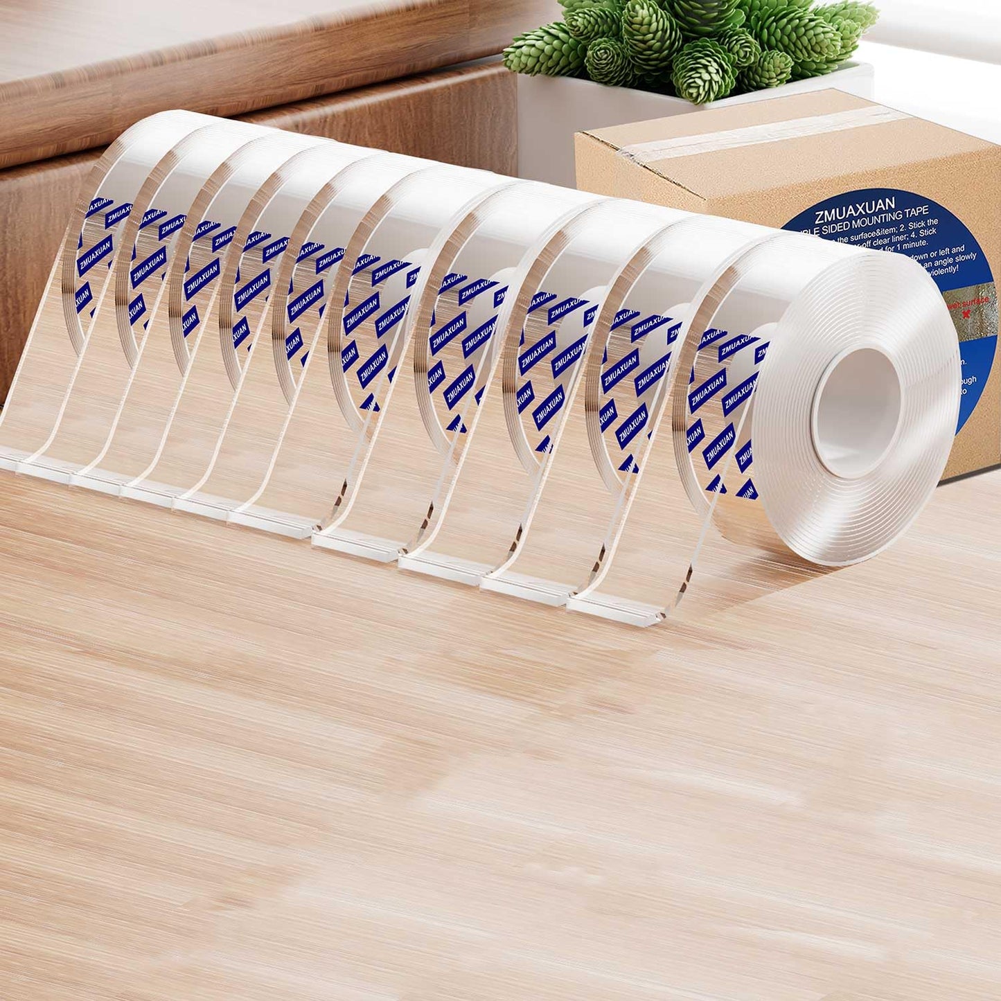 10 Rolls-9.85 FT Double Sided Mounting Tape Heavy Duty Removable,Clear Thick Nano Tape Adhesive Reusable,Wall Poster Picture Hanging Strips Putty, Sticky Tack Gel Glue for Hangers,Photo