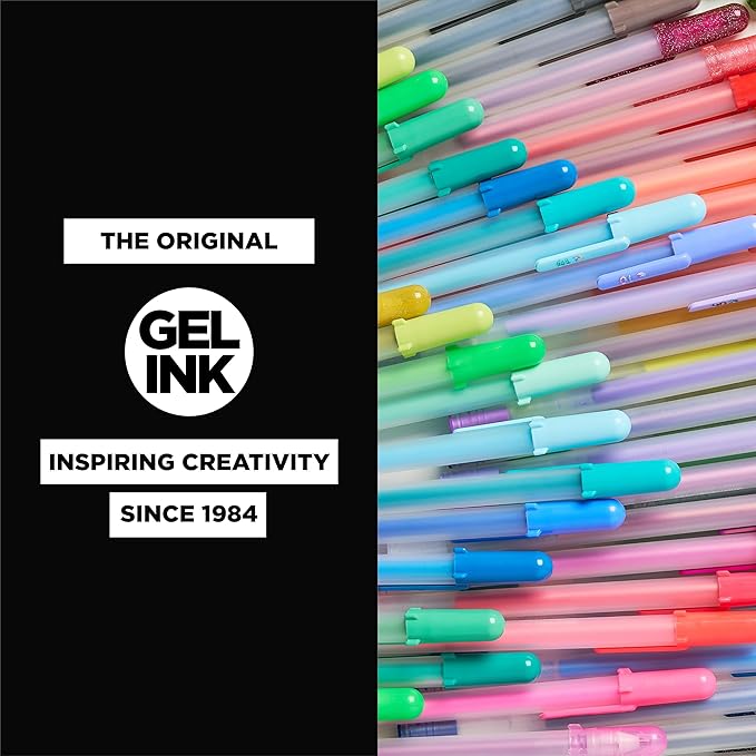 SAKURA Gelly Roll Metallic Gel Pens - Pens for Scrapbook, Journals, or Drawing - Colored Metallic Ink - Medium Line - 10 Pack