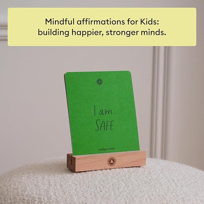Intelligent Change 30 Positive Mindful Affirmation Cards for Kids with Display Stand - Perfect Gifts for Children & Teachers - Daily Inspiration for Self-Esteem & Positivity