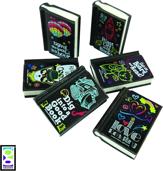 Raymond Geddes Reading Rocks! Pencil Erasers (Pack of 48)