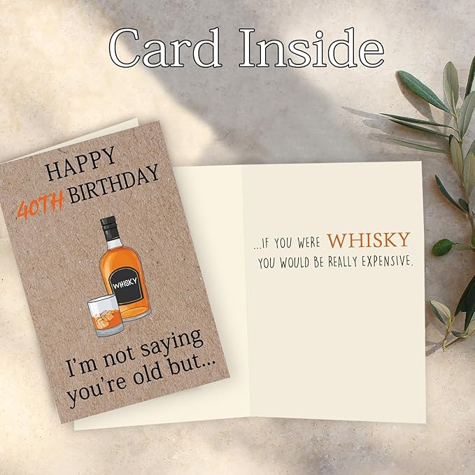 Funny 40th Birthday Gifts Women Men, Happy 40th Birthday Card for Him Her, Forty Gifts for Men Women, 40 Years Old Bday Decorations