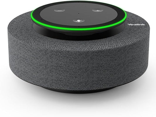 Yealink MSpeech USB Speakerphone with Teams Certificed 10 Microphone Arrays 19.6ft Pickup Radius 4W HD Full-Duplex Speaker with AEC for Medium-Sized Conference Room Microsoft AI Transcription