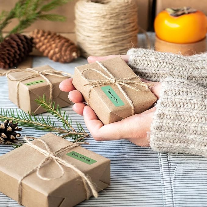 POLONO Genuine P31S Label Maker Tape, Adapted Label Print Paper, Labels Refill for Home/Office, 14x40mm(0.55"x1.57"), Compatible with P31S Label Maker, 540 Labels/3 Roll, Light Green/Green/Dark Green