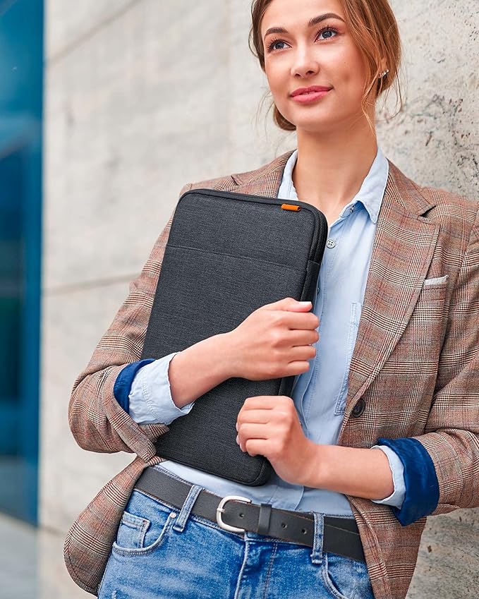 Inateck 360° Protective Laptop Bag with Accessory Bag, Compatible with 16-inch MacBook Pro/Max M4 M3 M2 M1 2019-2023, Black Gray