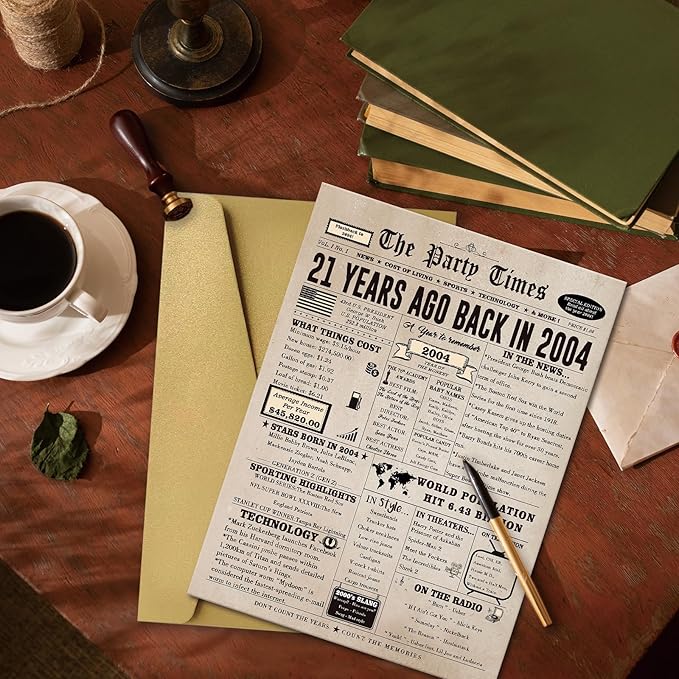 Ziwenhu Happy 21st Birthday Card Gift for Men Women,Funny 21st Birthday Party Decorations for Her Him, Best 21 Year Old Birthday Gifts for Son Daughter,Jumbo Birthday Gifts for Boys Girls