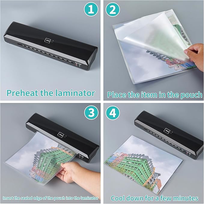 Binditek 50 Pack 3.2 Mil Dry Erase Thermal Laminating Pouches, Works with Dry Erase Markers, for Letter Size, Heat Seal, Clear Professional Finish, School Office Supplies