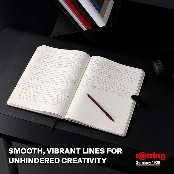 Rotring 600 Ballpoint Pen | Medium Point | Black Ink | All-Metal Body Pen | Dark Stone | Non-Slip Knurled Grip & Hexagonal Barrel | Refillable