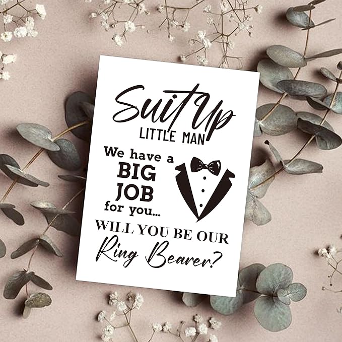 Ring Bearer Proposal Card, Will You Be Our Ring Bearer Card, Ring Bearer Request Card with Matching Envelopes.