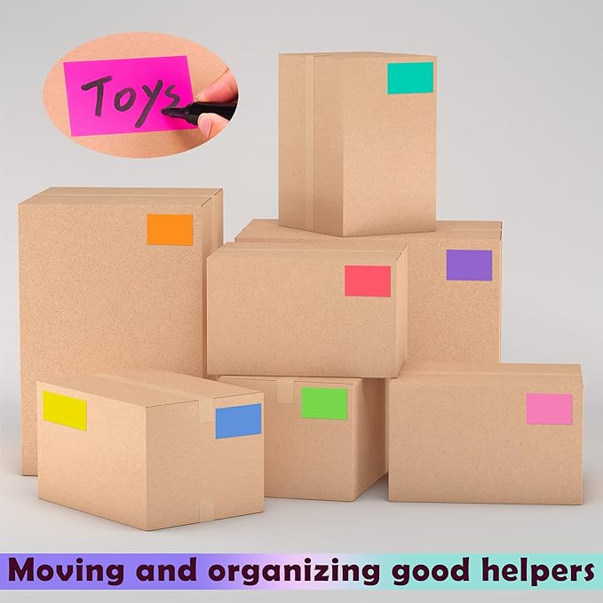 240 PCS Colored Labels Stickers 3 x 2 Inch Rectangular Moving Labels 8 Colors Large Color Coding Labels - Light Color