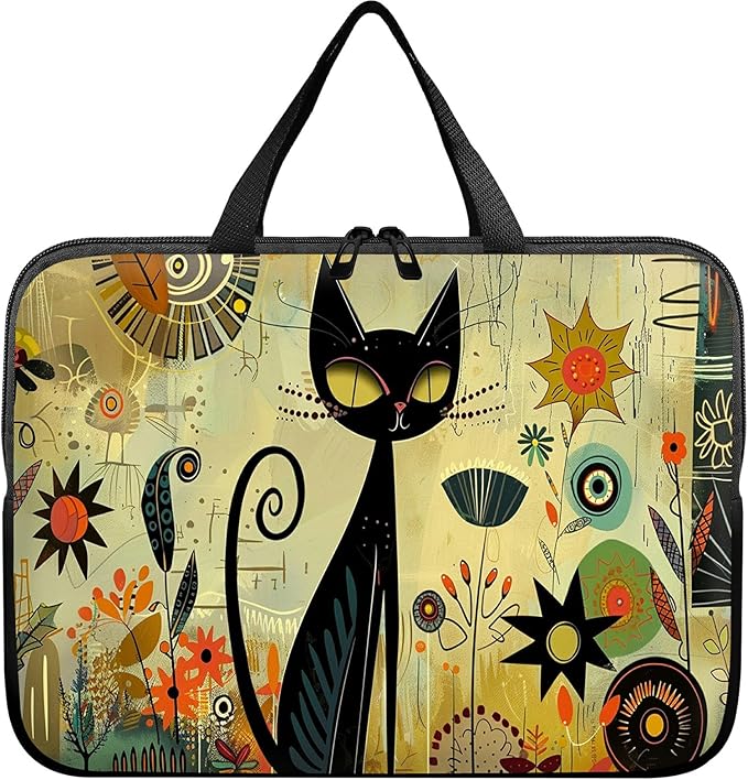 Universal Laptop Sleeve Tablet Case 12 inch, Graffiti Cat Slim Carrying Case Durable Handbag Travel Laptop Bag for Surface Pro 9 8 7/Laptop Go 2 3, MacBook Air 11/12