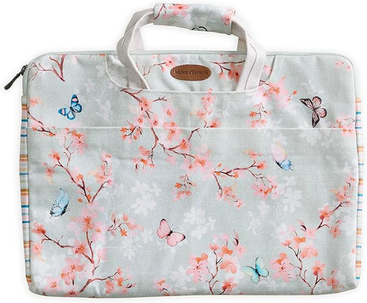 Maison d'Hermine Laptop Bag upto 13.5 inch Stain and water repellent Cotton canvas - Blossom In Spring