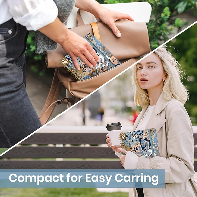 Lined Spiral Journal Notebook for Women, A5 College Ruled Journals for Writing, Hardcover Notebooks for Work, Note Taking and Office School Supplies,140 Pages - Lineage Floral