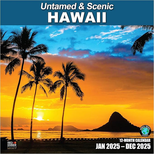 RED EMBER Select - Untamed & Scenic Hawaii 2025 Wall Calendar 12 Month | 12" x 24" Open | Thick & Sturdy Paper | Giftable | Calendar 2025