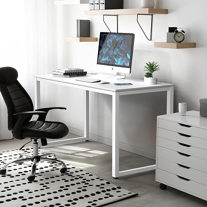 SHW 48-Inch Commercial-Grade Office Computer Desk, White