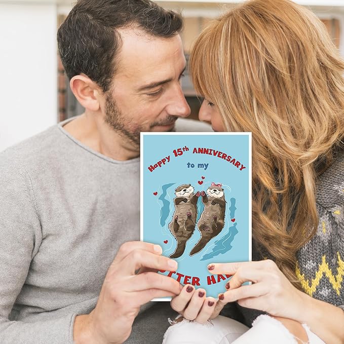 Happy 15th Anniversary Card Gift for Husband,Wife,Romantic Fifteenth Anniversary Card for Boyfriend or Girlfriend,Lovely Fifteen Year Wedding Anniversary Card for Women Men Him Her