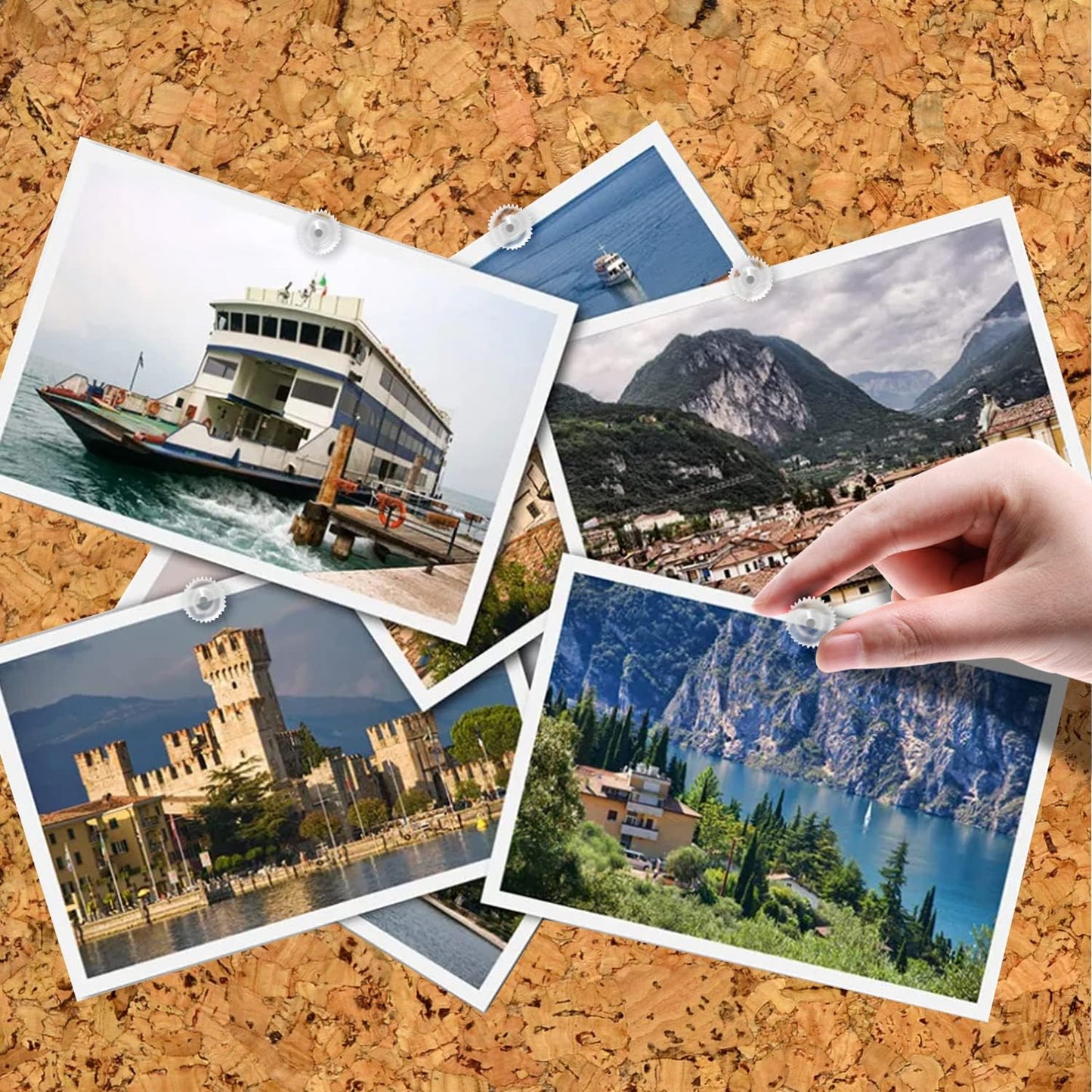 Lunies 200 Pcs Clear Push Pins, Plastic Thumb Tacks for Wall, Wall Tacks for Hanging, Standard Clear Plastic Head and Steel Point Push Pins for Cork Board