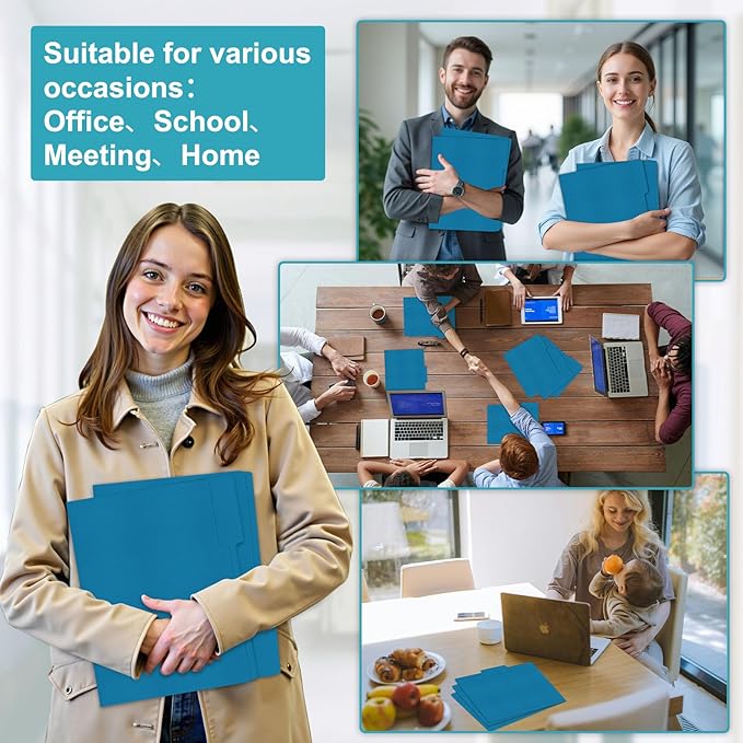 ViVin File Folders, Fits 8.5 x 11 Letter Size Paper, 1/3-Cut Tabs, 120 Pack Manilla Colored File Folders, Perfect for Home, Office, and School Documents File Paper(Blue)