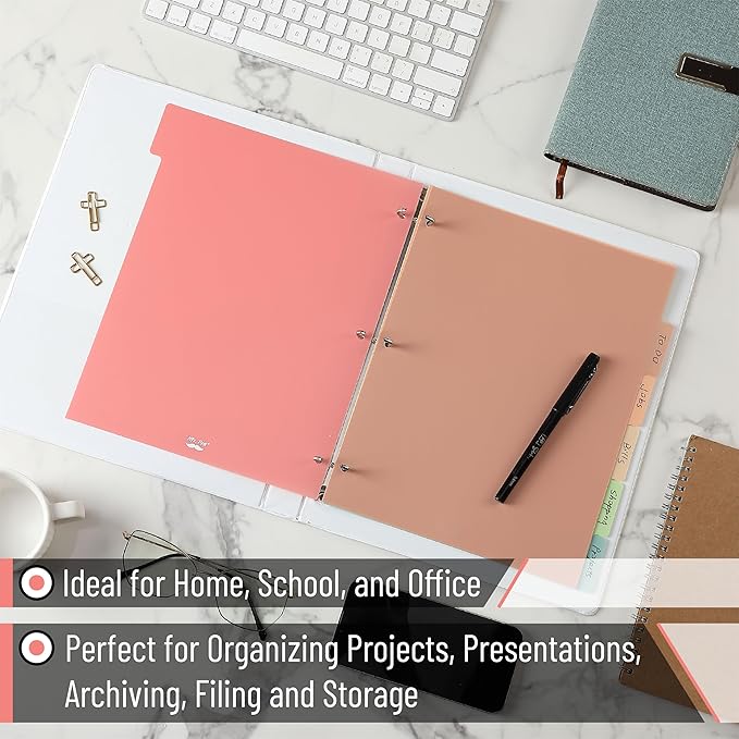 Mr. Pen- Binder Dividers, 6 Tab Dividers, Pack of 2 Sets (12 Dividers Total), Dividers, Plastic Dividers for 3 Ring Binder, Binder Dividers with Tabs, Binder Tabs, 3 Ring Binder Dividers