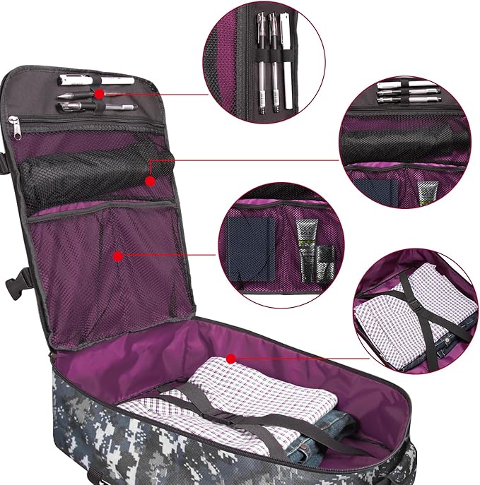 Underseat Carry-On Backpack Luggage Lightweight Casual Laptop Backpack 15.6-inch Travel Commute Gym Sport Daypack 21L, Digi Camo