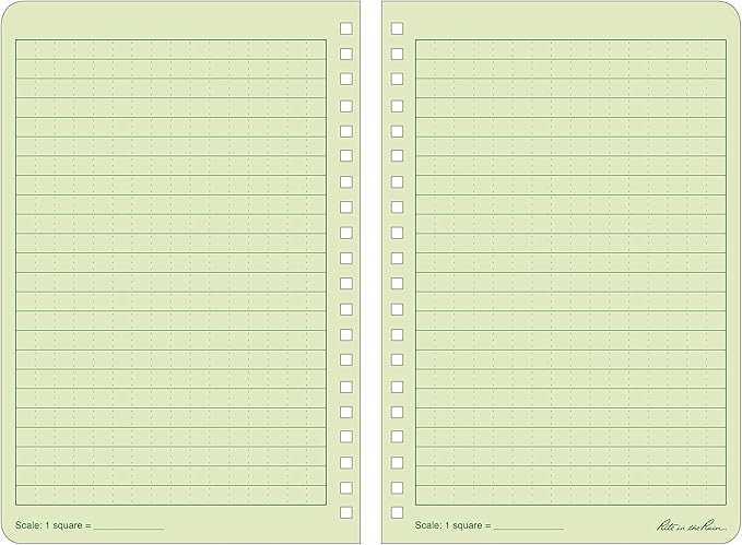 Rite In The Rain Weatherproof Side Spiral Notebook, 4.625" x 7", Green Cover, Universal Pattern (No. 973), 7 x 4.875 x 0.375