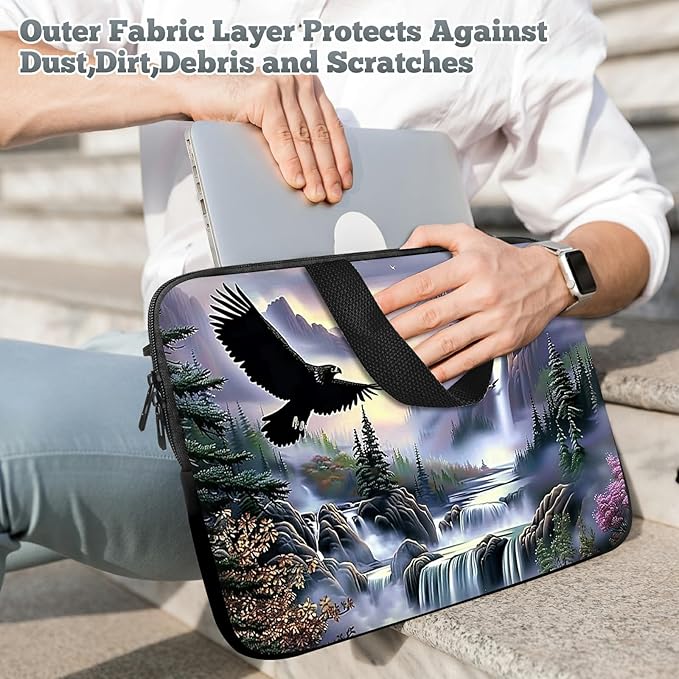 Universal Tablet Laptop Sleeve Case 10 inch, Eagle Landscapes Slim Carrying Case Durable Handbag Travel Laptop Bag for 7 to 10-inch Laptops/Notebook/Kids Tablet/ipad/eBook Readers