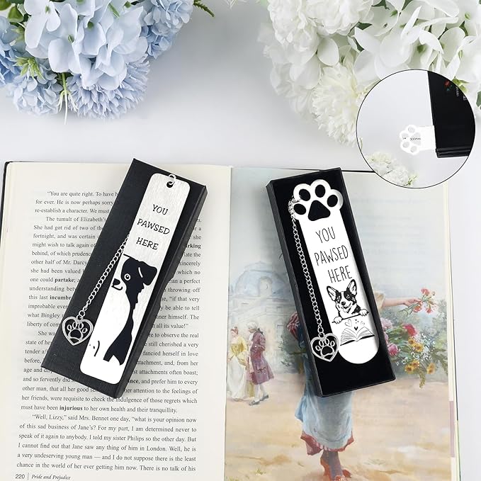 2Pcs Corgi Gifts for Corgi Lovers Funny Bookmarks for Women Men Corgi Dog Bookmarks for Book Lovers Cute Metal Book Mark Bulk Birthday Gifts for Reader Coworker Friends Adults Dog Owner Lover