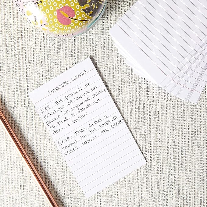 Okuna Outpost 300 Pack Vertically Ruled Index Cards, Vertical Lined Paper Note Cards, Portrait Style (3 x 5 In)