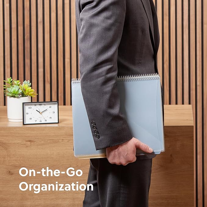 Smead Project Organizer, Office Supplies, 24 Pockets, Clear Cover with Assorted Bright Tabs, Tear Resistant Poly File Organizer, Document Organizer with 1/3-Cut Tabs, Letter Size (89213)