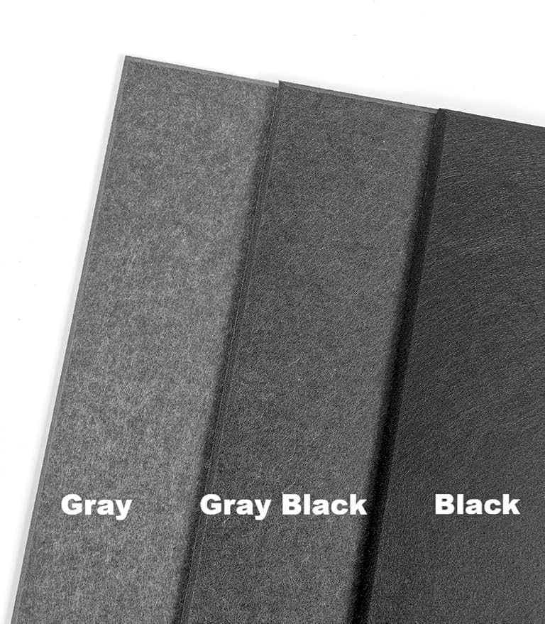 Black Cork Board 47"x35" - 12 Pack Felt Wall Tiles with Safe Removable Adhesive Tabs, Large Cork Board 48 x 36 inches Cork Board for Office Large Cork Boards for Walls 72 x 48 - Gray Black