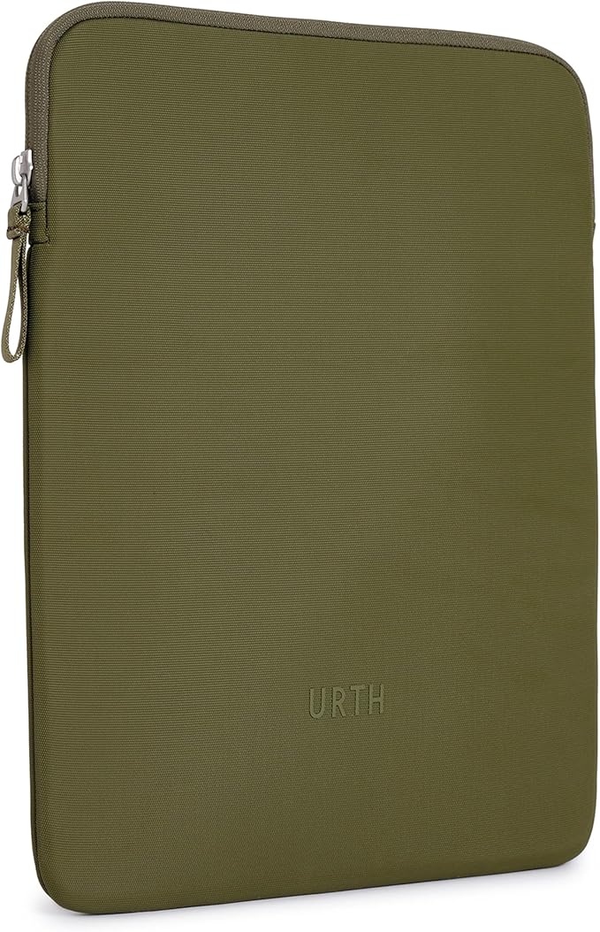 Urth Naos Laptop Sleeve - 15-16 Inch Padded, Water Resistant, Recycled Laptop Case Compatible with MacBook Air/Pro in Green