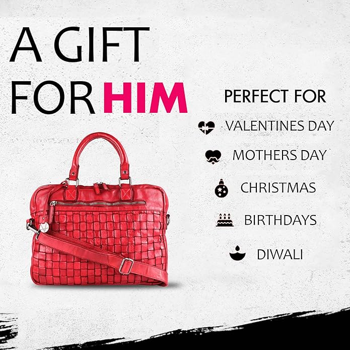 Genuine Leather Laptop Bag For Men 15 Inch, Messenger Bag For Women