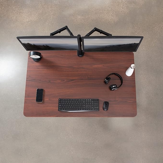 VIVO Universal 48 x 30 inch Solid One-Piece Table Top for Standard and Sit to Stand Height Adjustable Home and Office Desk Frames, Dark Walnut, DESK-TOP48-30D