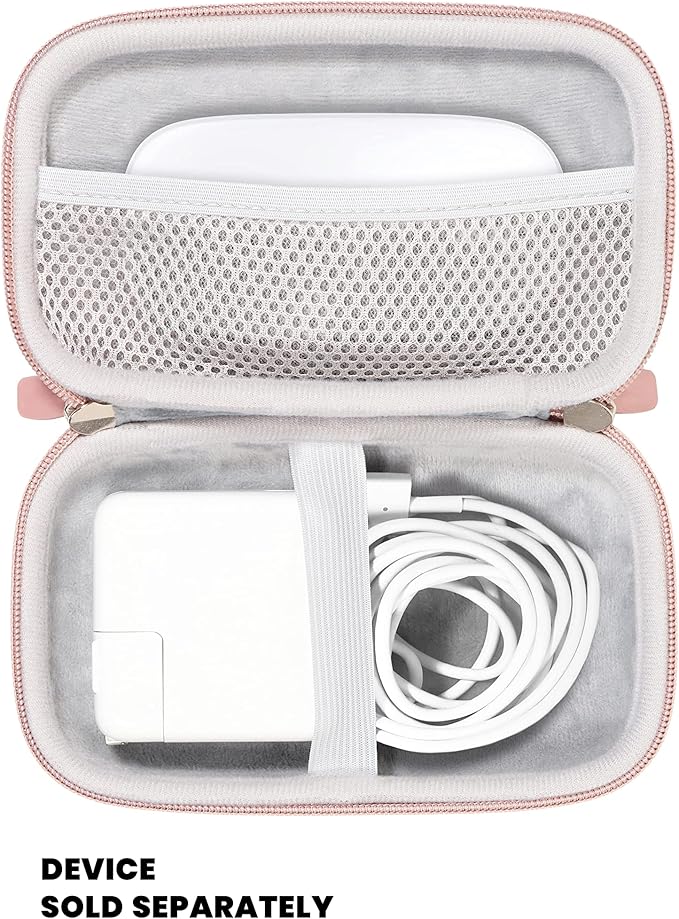 Alltravel All in one case for MacBook Accessories MacBook, MacBook Pro, Air Charger 45W/60W/100W, MagSafe 1/2, Magic Mouse 1/2, Lightning Cord, USB Hub, Type C Hub (Rose Gold)