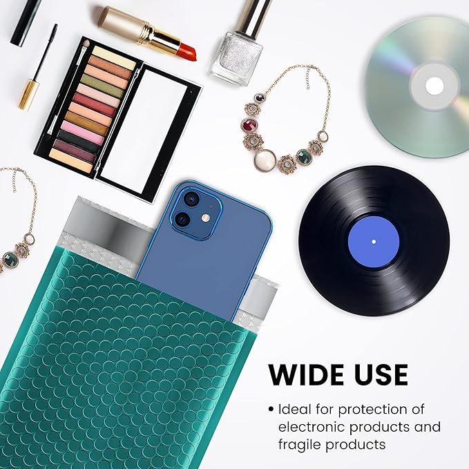 Fuxury Bubble Mailer 6x10 Inch Bubble Mailers 50 Pack Thick Padded Envelopes Usable Size 6x9" Water Resistant Mailers Shipping Envelopes for Small Business Mailing,Bulk Forest Green #0