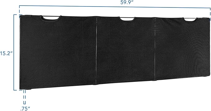Mount-It! Under Desk Modesty Panel for Office Desks and Sit Stand Workstations [60 Inches Wide] Mesh Organizer Pockets for Cables and Wires (Black)