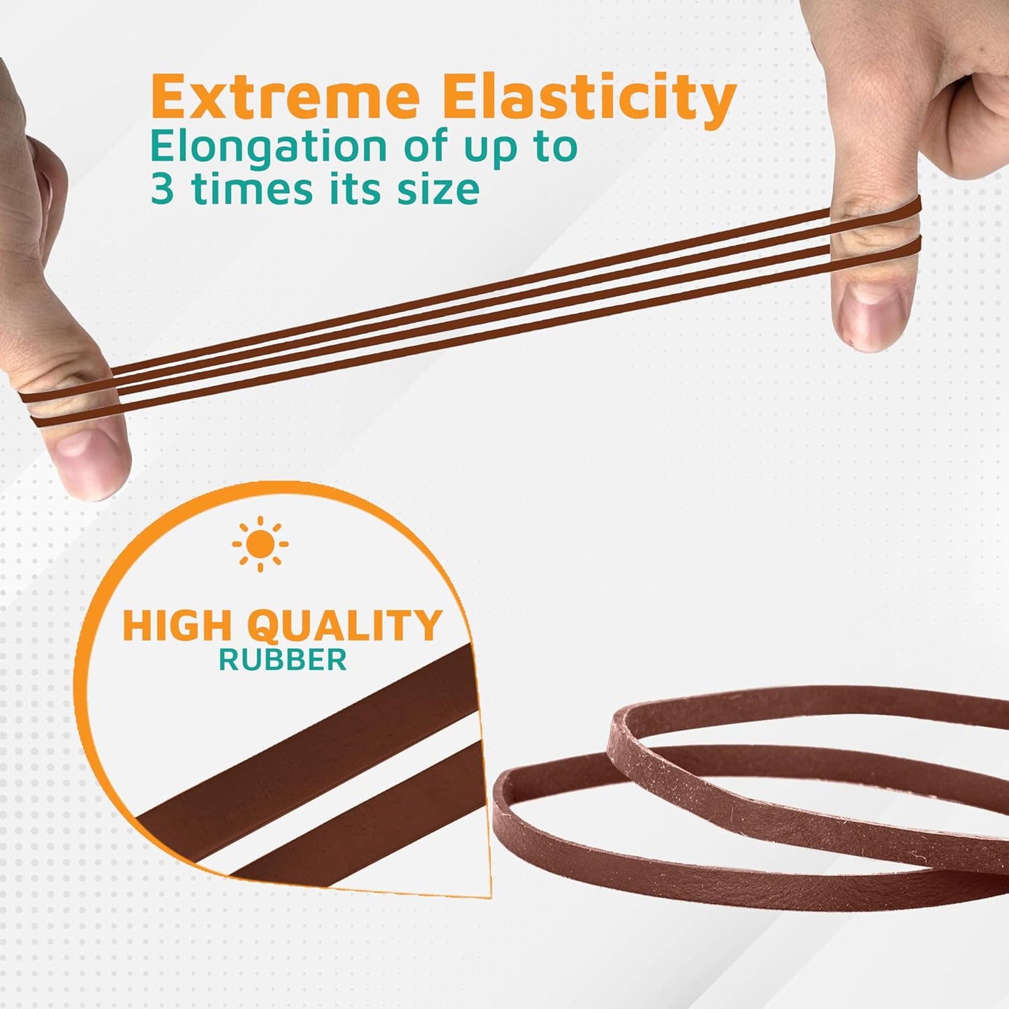 PlasticMill Brown Rubber Bands Size 33 (3 1/2" x 1/8") - #33 Colored Rubber Bands Office Supplies - Strong, Elastic Bands for Crafts, Balloon Garland, Cash, File Folders (100-Pack)