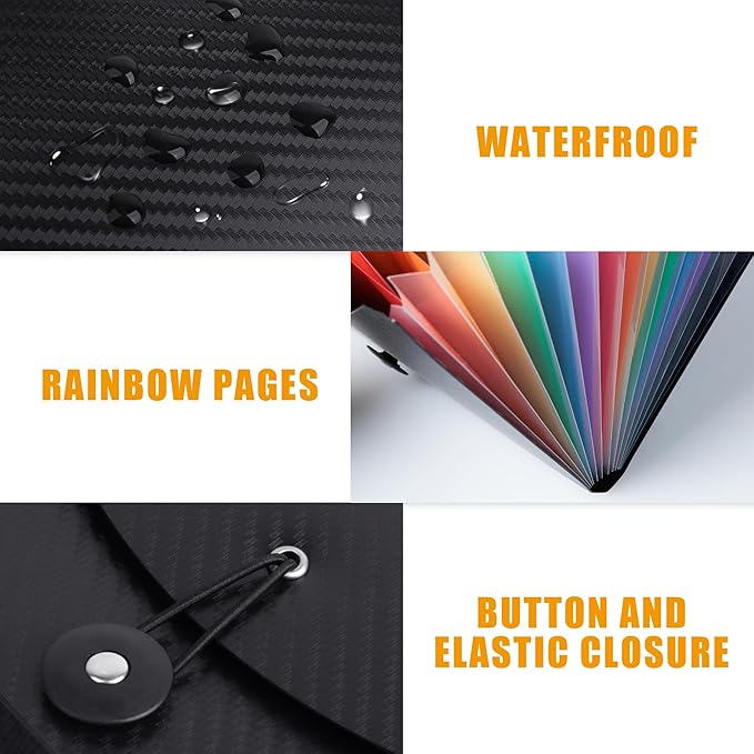 Nicecho Receipt Coupon Organizer, 13 Pockets Small Accordion File Organizer with Labels for Receipt Cards, Bill Business, Coupons Storage, 10.2X 5.1 Inches