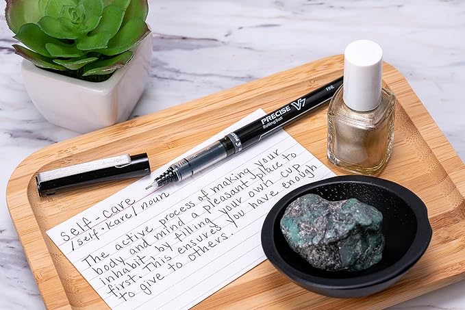 Pilot, Precise V7, Capped Liquid Ink Rolling Ball Pens, Fine Point 0.7 mm, Black, Pack of 4