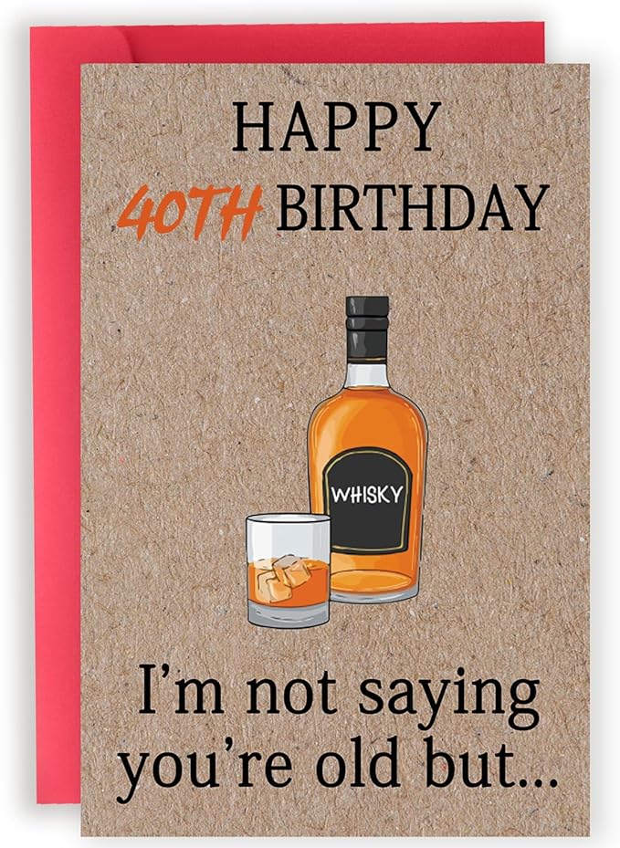 Funny 40th Birthday Gifts Women Men, Happy 40th Birthday Card for Him Her, Forty Gifts for Men Women, 40 Years Old Bday Decorations