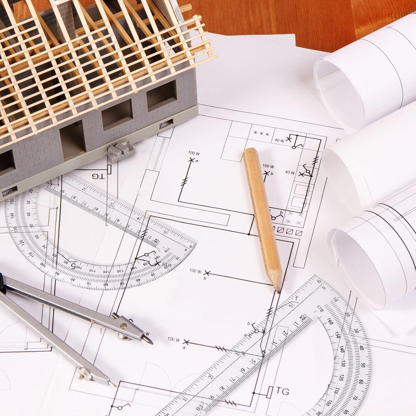 Zonon 200 Pieces Plastic Protractors Bulk Classroom Clear Math Protractors 180 Degrees 6 Inch for Geometry Student, Angle Measurement, Students Back to School Supplies Office Supplies