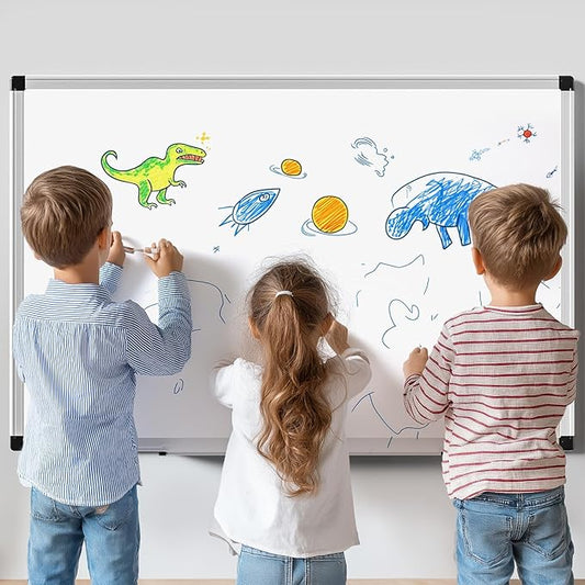 Sweetcrispy Magnetic Whiteboard Set of 2, 36 X 24 Inches Dry Erase Board for Home Office School,Sliver Reinforced Aluminum Frame,2 Dry Eraser & 4 Dry Erase Markers & 8 Magnetic Pins